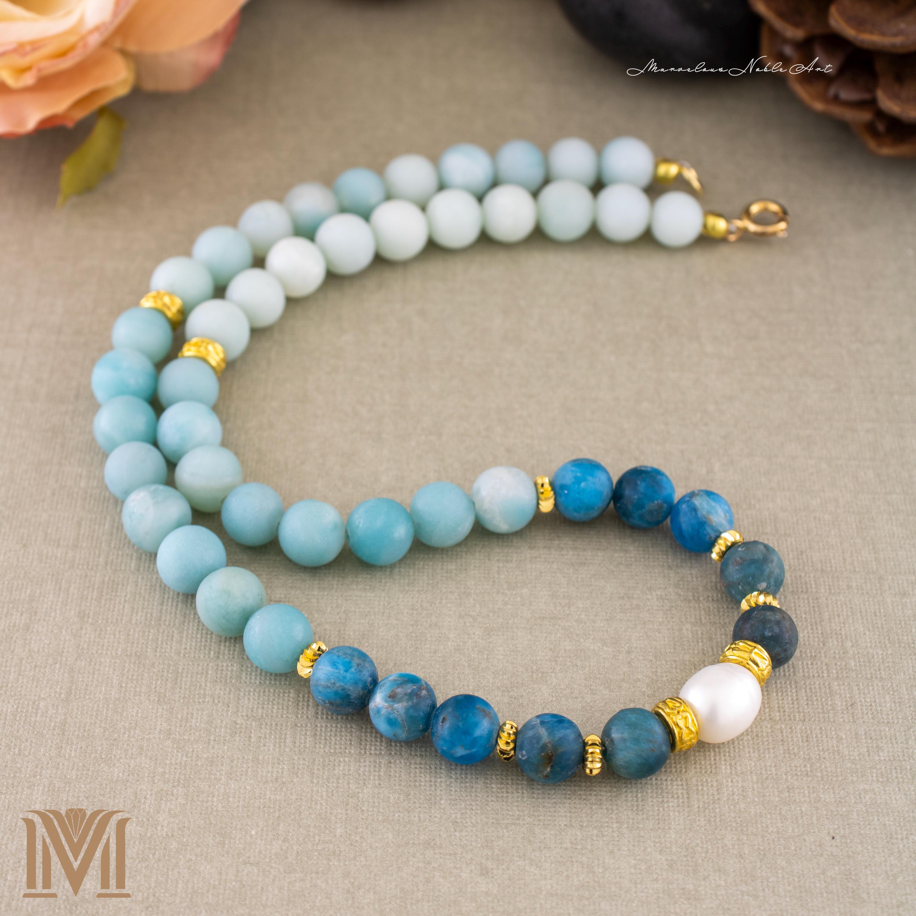 Blue ombre gemstone necklace
