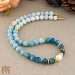 Blue ombre gemstone necklace