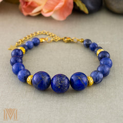 Blue gemstone bracelet with Lapis Lazuli and Sodalite