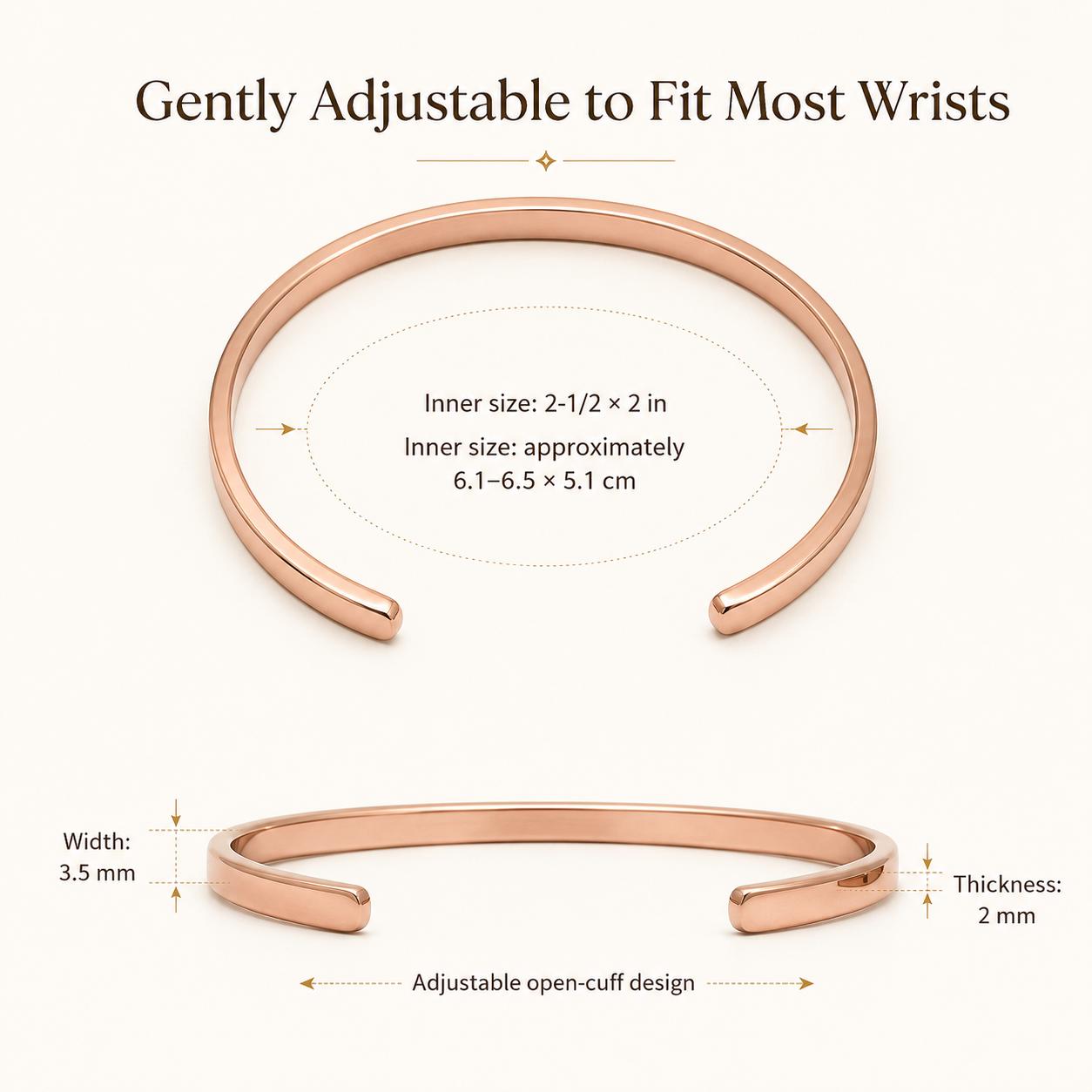 Rose-gold cuff size guide