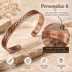 Pure copper magnetic infinity cuff