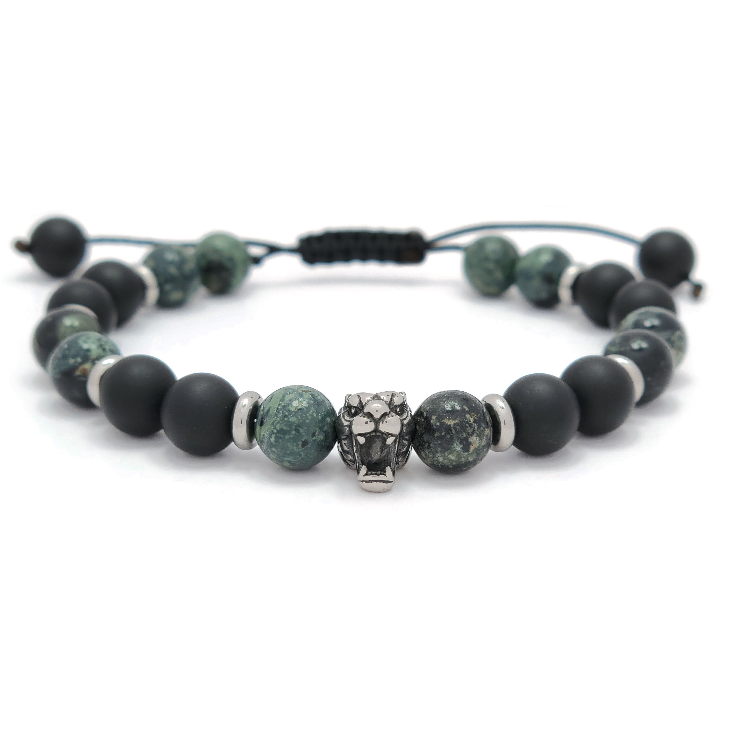 Jasper (Kambaba) and Black Onyx Bracelet For Men and Women Handmade, 100% natural, best for gift, energy healing