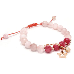 fertility crystal bracelet, Rose Quartz and Rhodochrosite Bracelet For Women, pregnancy crystal bracelet, Red & Pink crystal bracelet