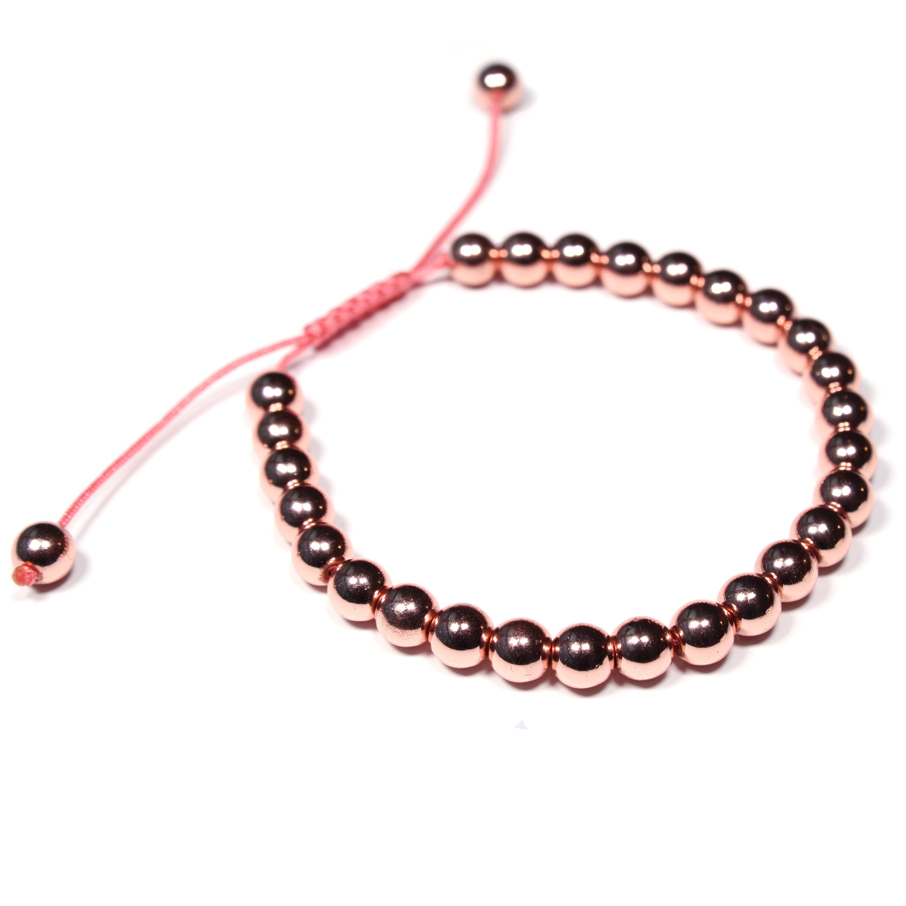 Hematite Power Mini 6mm Beaded Gemstone Bracelet for Women - Rose Gold Hematite Healing Energy Grounding, Balantal Jewelryce Genuine Stone