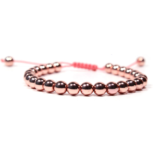 Hematite Power Mini 6mm Beaded Gemstone Bracelet for Women - Rose Gold Hematite Healing Energy Grounding, Balantal Jewelryce Genuine Stone