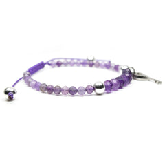 Natural amethyst bracelet Power mini 4mm and 6mm, key and lock heart pendant, amethyst crystal bracelet, amethyst bracelet for women, beaded