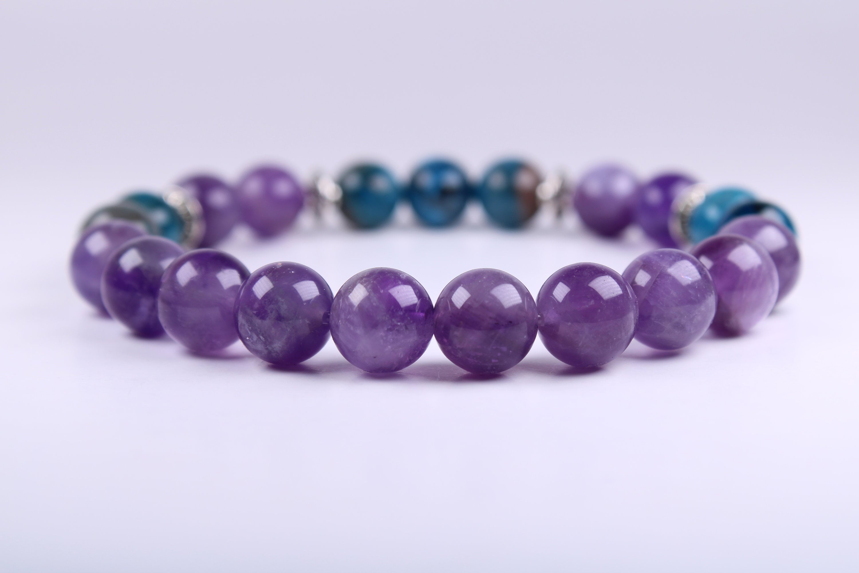 Amethyst Bracelet, 8mm Apatite Bracelet for women & Girls, Elastic Bracelet, bracelet for woman, women's bracelet, Gift, beaded bracelet