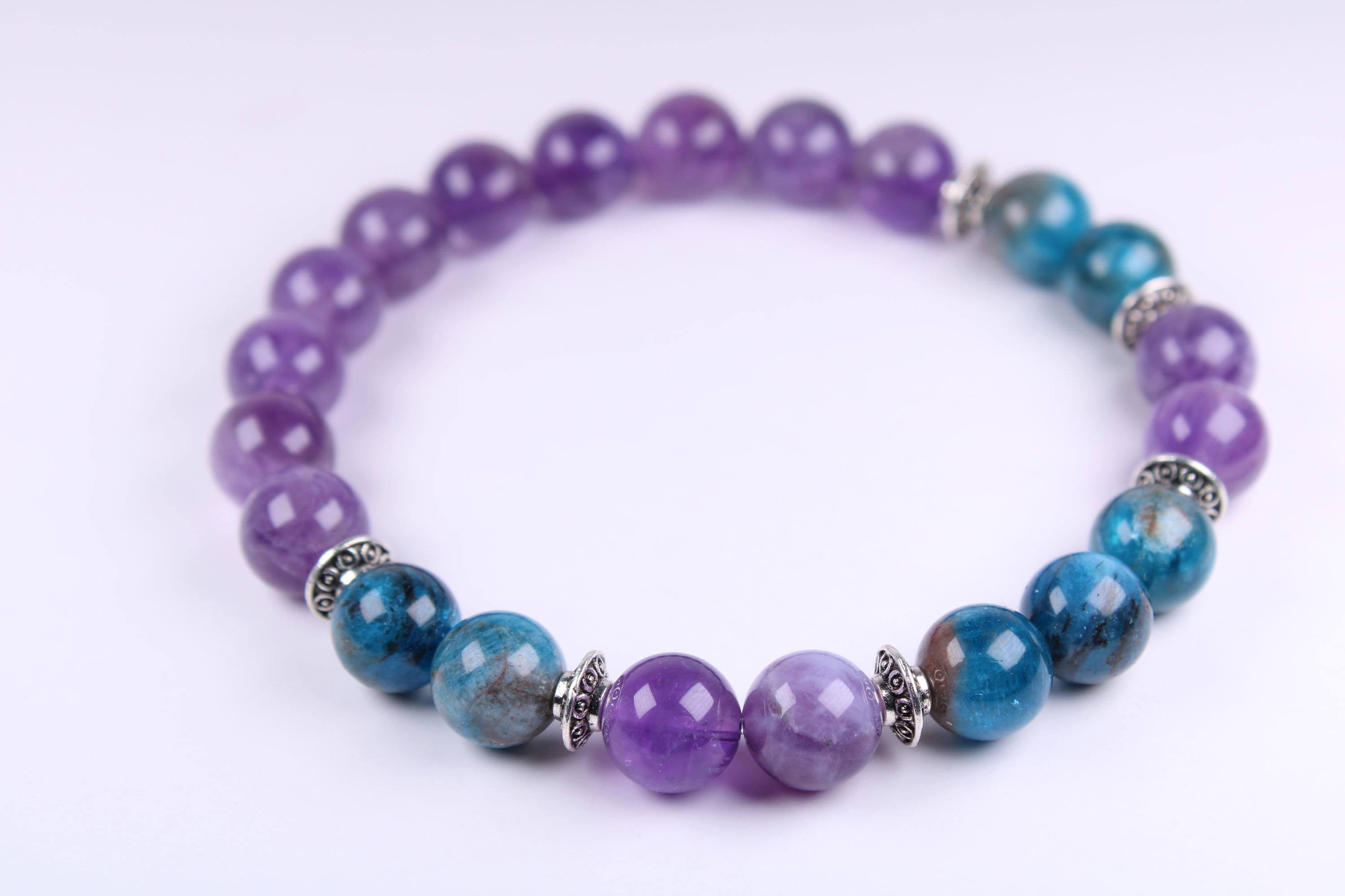 Amethyst Bracelet, 8mm Apatite Bracelet for women & Girls, Elastic Bracelet, bracelet for woman, women's bracelet, Gift, beaded bracelet