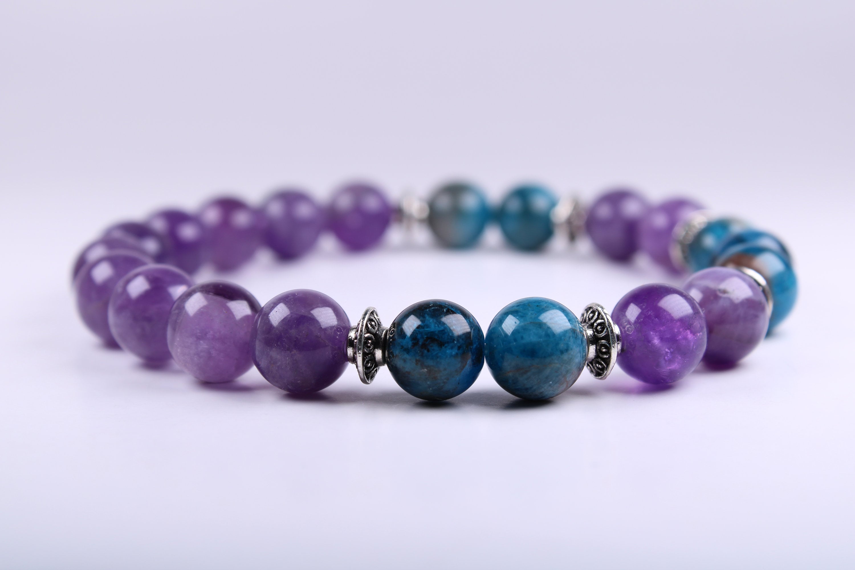 Amethyst Bracelet, 8mm Apatite Bracelet for women & Girls, Elastic Bracelet, bracelet for woman, women's bracelet, Gift, beaded bracelet