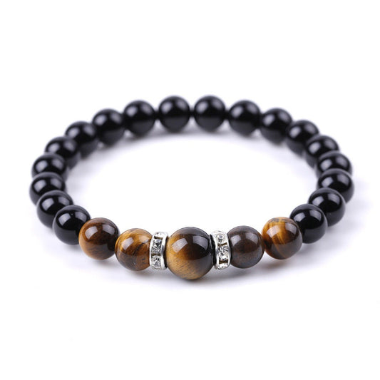 Natural Tiger Eye 10mm & 8mm - and Black Onyx Bracelet, For Men and Women