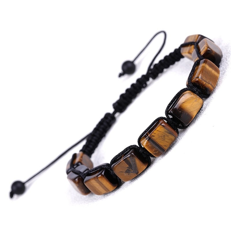 Tiger eye Bracelet - Natural , Tiger's eye Bracelet for Men & Women - Adjustable