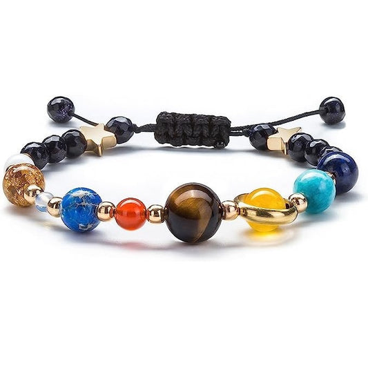 Explore the Universe: Handmade Solar System Bracelet with Planets and Stars - Galaxy Bracelet - for Men , Women , Girls and Boys