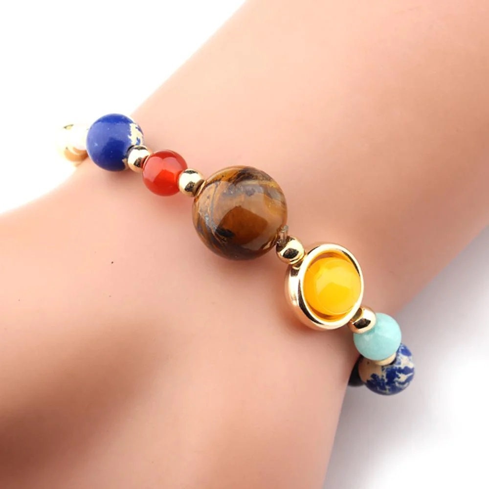 Explore the Universe: Handmade Solar System Bracelet with Planets and Stars - Galaxy Bracelet - for Men , Women , Girls and Boys